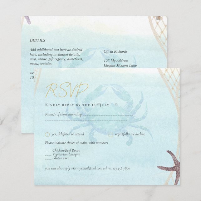 Casamento de Destino de Praia Tropical Costeira (Frente/Verso)