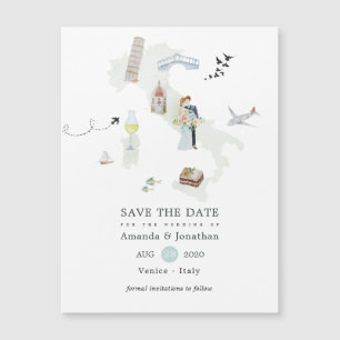 Casamento de Destino Itália Aquarela Salve a Data
