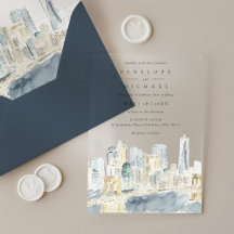 Casamento de Destino Nova Iorque de Watercolor USA