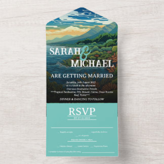 Casamento de destino tropical RSVP All-In-One