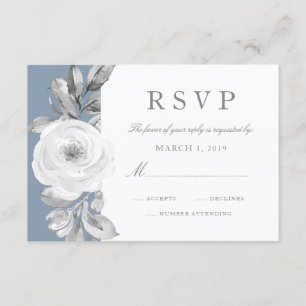 Casamento de diamante floral empoeirado RSVP das