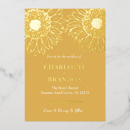 Casamento de Dois Flores Douradas Amarelas