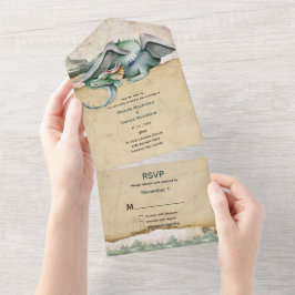 Casamento De Dragão De Fairytale Tudo Em Um Convit