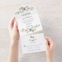 Casamento de Dusty Blue e Blush Floral Rosa