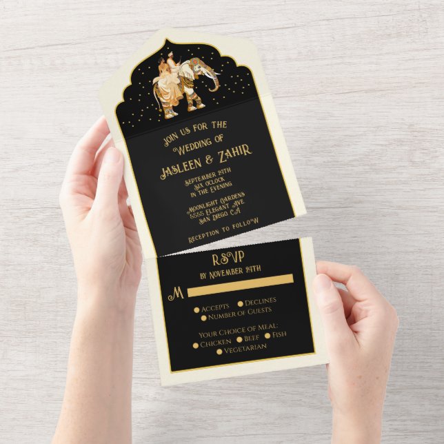 Casamento de Elefante de Noiva Indiana (Aba destacável)