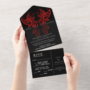 Casamento de Elegância Moderna Negra e Branca RED