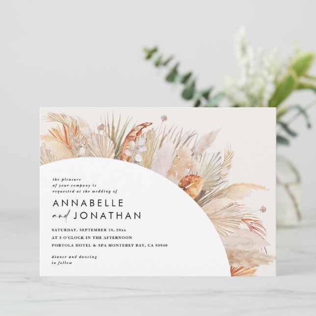 Casamento de erva da boêmia moderna terracotta pam (Em pé/Frente)