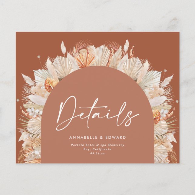 Casamento de erva da boêmia moderna terracotta pam (Frente)