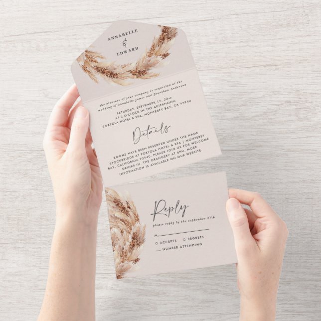 Casamento de erva natural da boêmia moderna (Aba destacável)