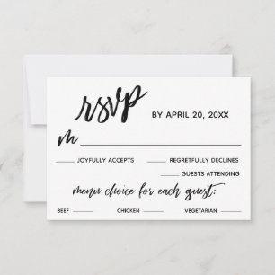 Casamento de Escolha do Menu de Escrita Manual Cas