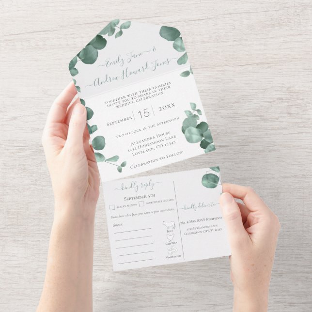Casamento de Escolha do Menu Eucalyptus com Quadro (Tearaway)