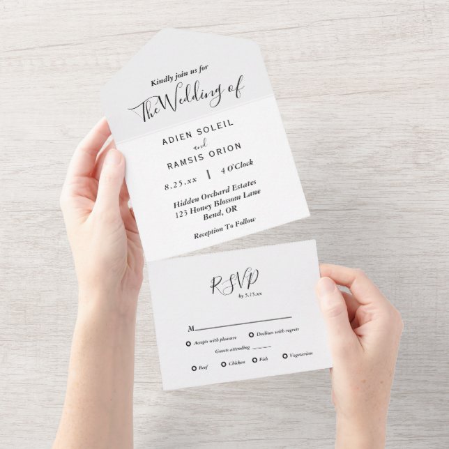 Casamento de Escolha do Menu Moderno Elegante (Tearaway)