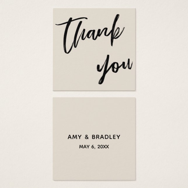 Casamento De Escrita Manual Casual Obrigado A Favo (Frente & Verso)