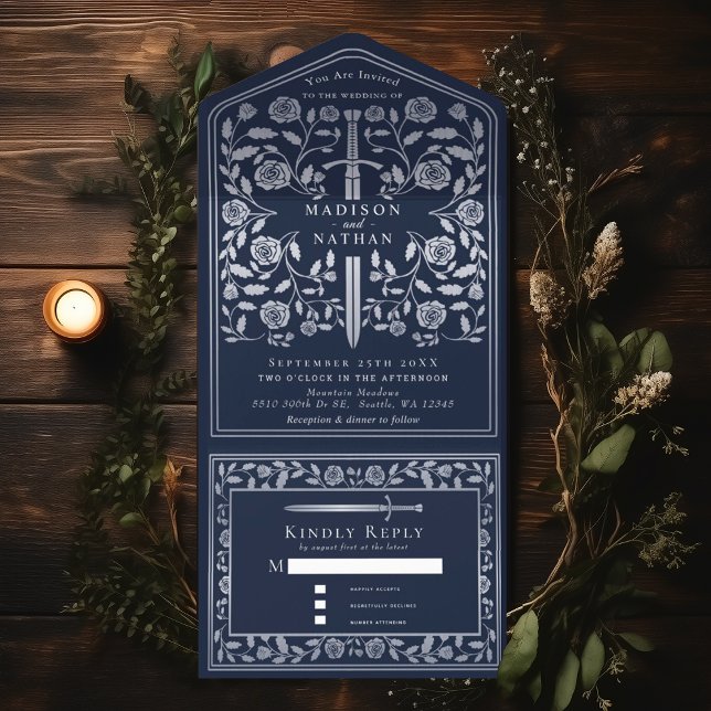 Casamento de Espada Real Medieval Azul Silver (Criador carregado)