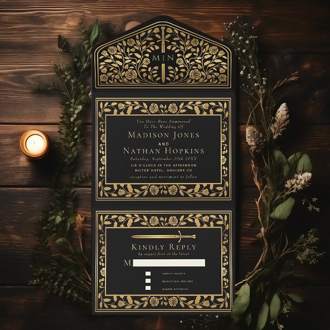 Casamento de Espada Real Medieval Negra (Criador carregado)