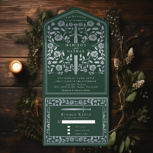 Casamento de Espada Real Medieval Silver Green