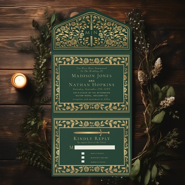Casamento de Espada Real Medieval Verde (Criador carregado)