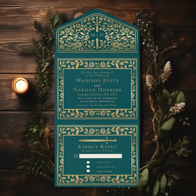 Casamento de Espadas Real Medieval de Teal (Criador carregado)