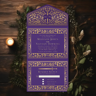Casamento de Espadas Real Medieval Roxo