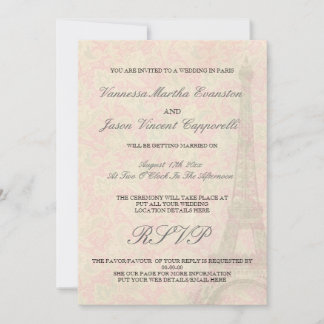 Casamento De Estilo Vintage Em Convites De Paris