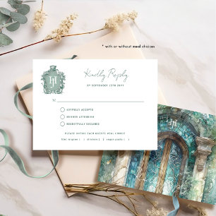 Casamento de Eterno Verde Azul com/sem RSVP de Ref