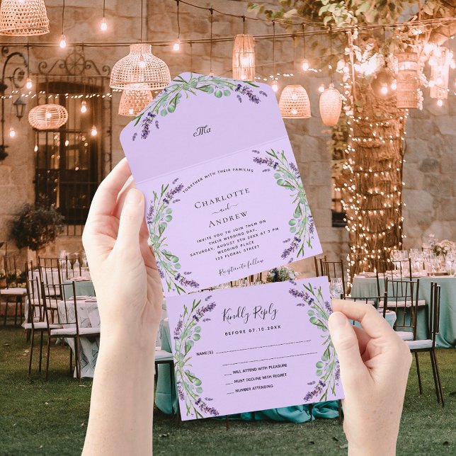 Casamento de eucalipto floral com violeta lavanda (Criador carregado)