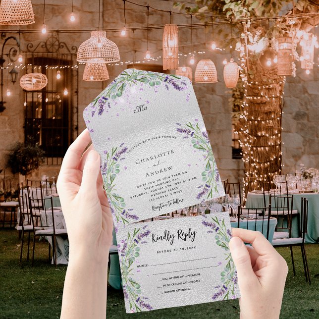 Casamento de eucalipto floral com violeta lavanda  (Criador carregado)