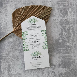 Casamento de Eucalipto Verde e Caligrafia Minimali