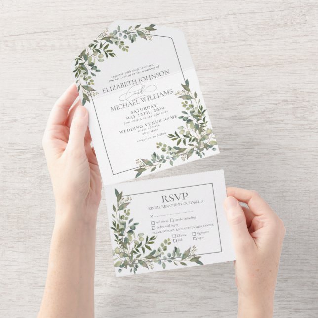 Casamento de Eucalyptus Botânico Refeições Verdes (Aba destacável)