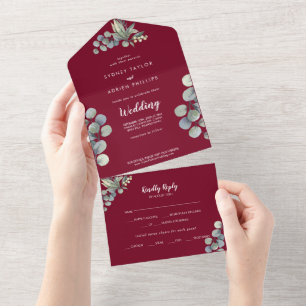 Casamento de Eucalyptus Burgundy, em Greenerescên