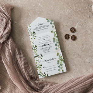 Casamento de Eucalyptus com Caligrafia Geométrica