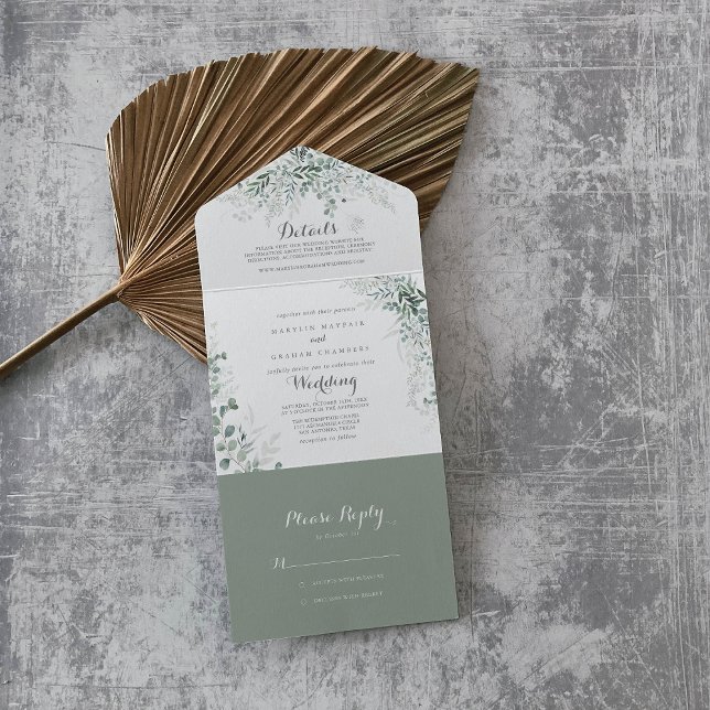 Casamento de Eucalyptus com um verde minimalista (Criador carregado)