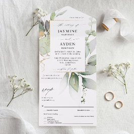Casamento de Eucalyptus Glow Greenery Dourado V2