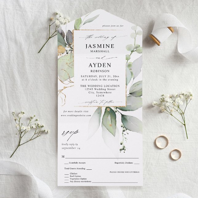 Casamento de Eucalyptus Glow Greenery Dourado V2 (Criador carregado)