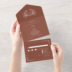 Casamento de Fazenda Vintage Crab Terracotta RSVP