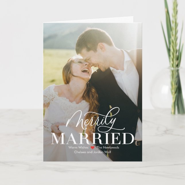 Casamento de feliz Novo Primeiro Cartão de Natal (Frente)