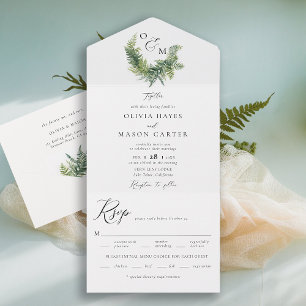 Casamento de Ferns Monogramas de Florestas Encanta