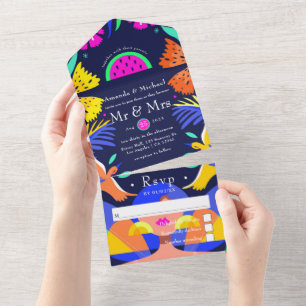Casamento de Fiesta Mexicana Colorful Watercolor F
