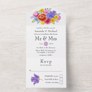 Casamento de Fiesta Mexicana Floral em Aquarela