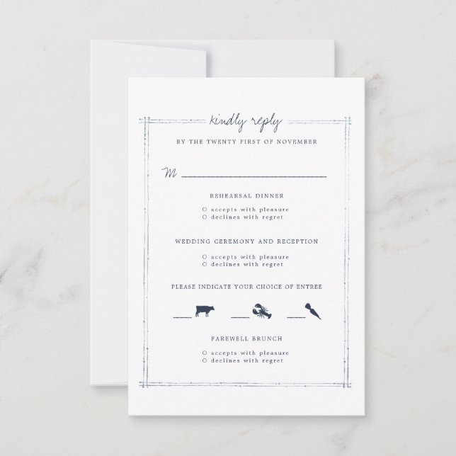 Casamento de Fim de Semana | Cartão de RSVP Combin (Frente)