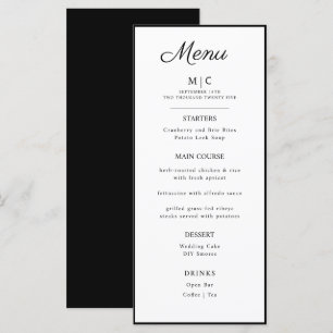 Casamento de Flat Menu Minimalista.