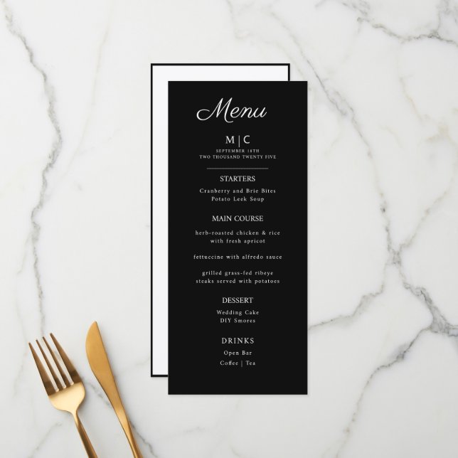 Casamento de Flat Menu Minimalista. (Frente/Verso In Situ)