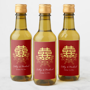 Casamento de flor chinesa com dupla felicidade em 