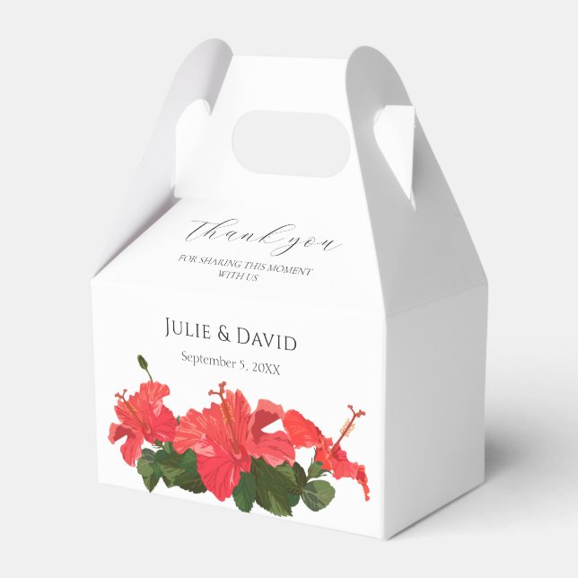 Casamento de Flor de Hibiscus Obrigado Caixa de Fa (Frente)