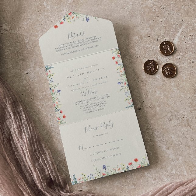 Casamento de Flor Selvagem Multicolorido Radiante (Criador carregado)