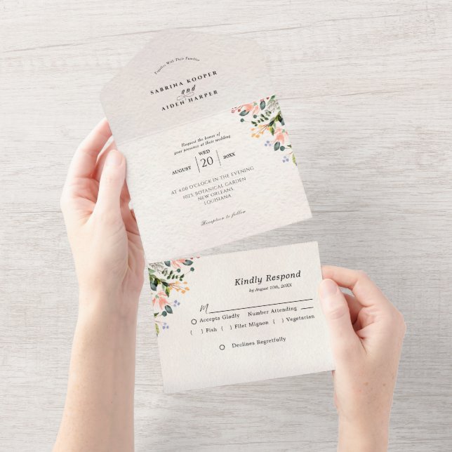 Casamento de Flor Selvagem Sem Costura (Aba destacável)