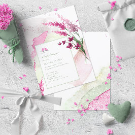 Casamento de Flor Silvestre Aguarela Chuveiro Fuch