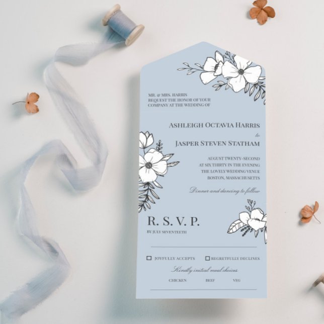 Casamento de Flores Bonito Azul e Branco (Criador carregado)