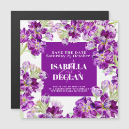 Casamento de flores de estoque roxo salve data