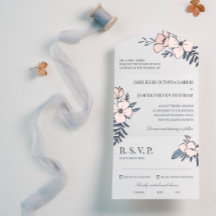 Casamento de Flores de Marinho e Blush Desenhadas